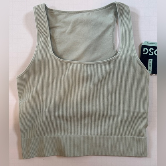 Women's Ribbed Tank Top - Sage Green Pale Seagrass - Picture 3 of 7